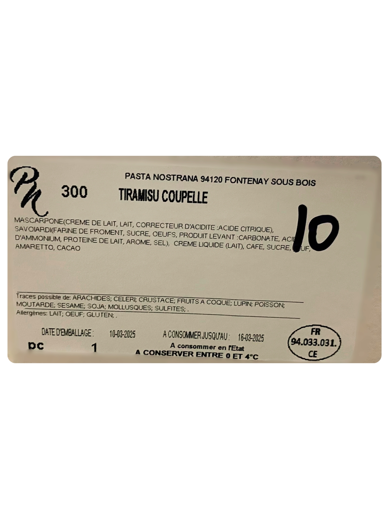TIRAMISU COUPELLE INDIVIDUELLE